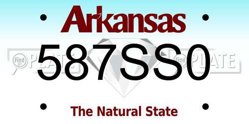 587SS0 Arkansas License Plate