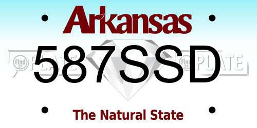 587SSD Arkansas License Plate