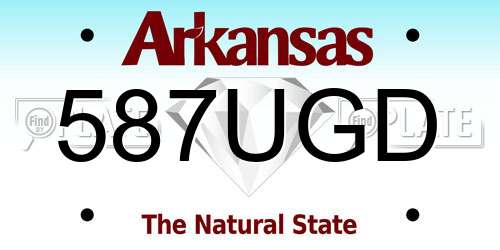 587UGD Arkansas License Plate