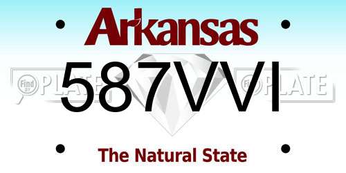 587VVI Arkansas License Plate