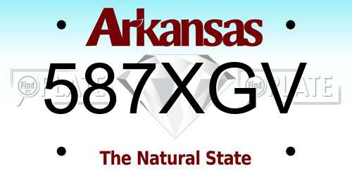 587XGV Arkansas License Plate