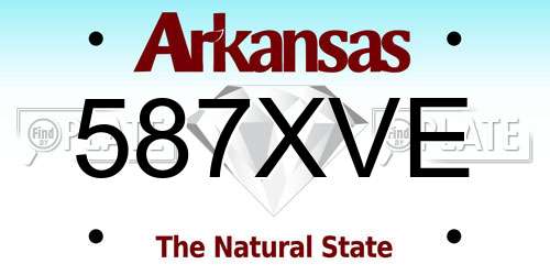 587XVE Arkansas License Plate