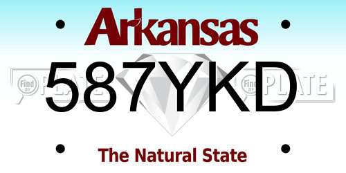 587YKD Arkansas License Plate