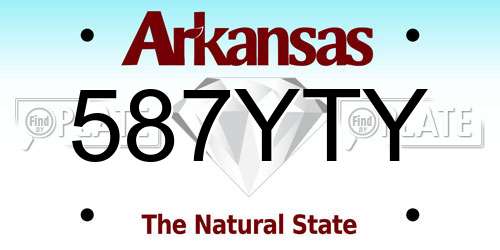 587YTY Arkansas License Plate