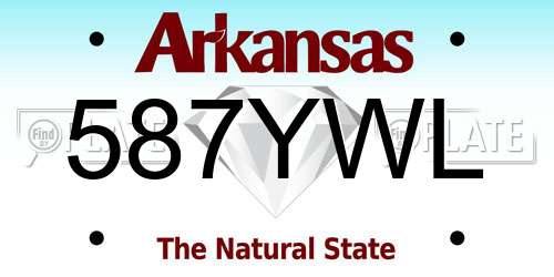 587YWL Arkansas License Plate