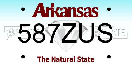 587ZUS Arkansas License Plate