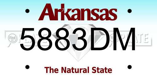 5883DM Arkansas License Plate