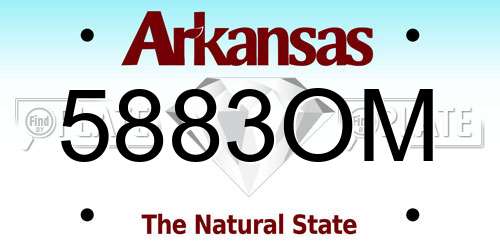 5883OM Arkansas License Plate