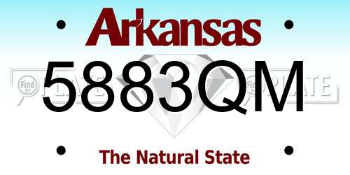 5883QM Arkansas License Plate