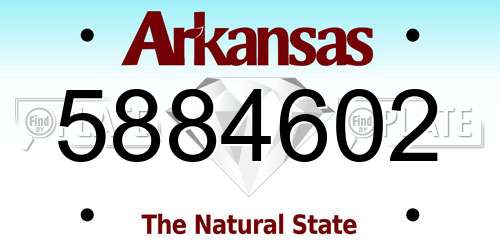 5884602 Arkansas License Plate