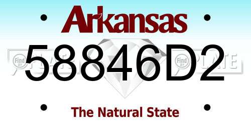 58846D2 Arkansas License Plate