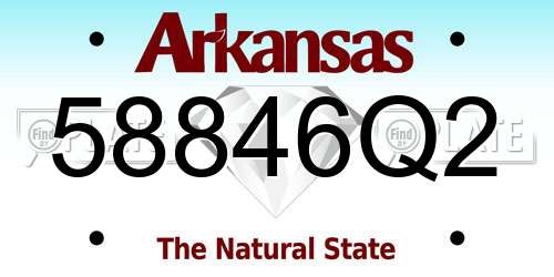 58846Q2 Arkansas License Plate