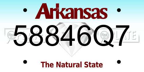 58846Q7 Arkansas License Plate