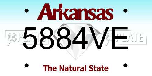 5884VE Arkansas License Plate