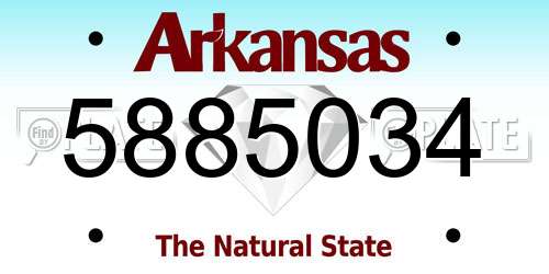 5885034 Arkansas License Plate