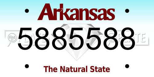 5885588 Arkansas License Plate