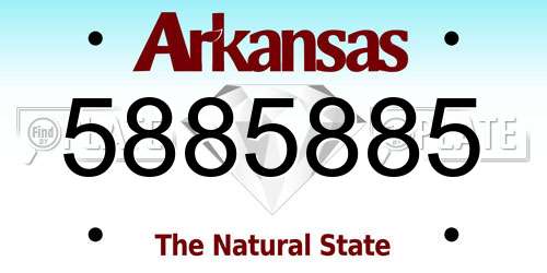 5885885 Arkansas License Plate