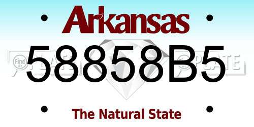 58858B5 Arkansas License Plate