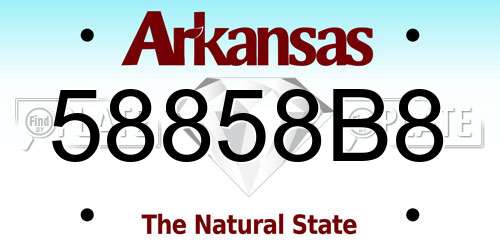 58858B8 Arkansas License Plate