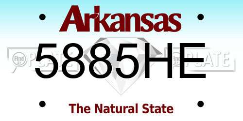 5885HE Arkansas License Plate