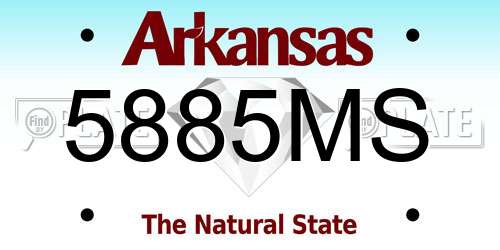 5885MS Arkansas License Plate