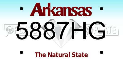 5887HG Arkansas License Plate