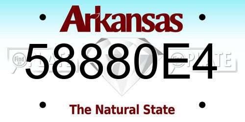 58880E4 Arkansas License Plate