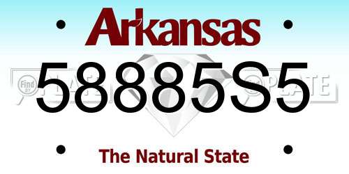 58885S5 Arkansas License Plate