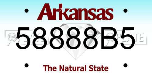 58888B5 Arkansas License Plate