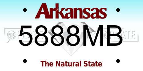 5888MB Arkansas License Plate