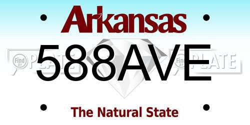 588AVE Arkansas License Plate