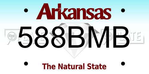 588BMB Arkansas License Plate