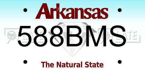 588BMS Arkansas License Plate