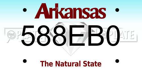 588EB0 Arkansas License Plate