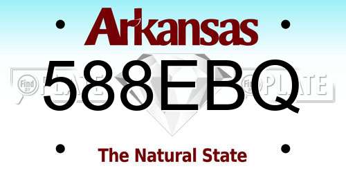 588EBQ Arkansas License Plate