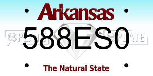 588ES0 Arkansas License Plate