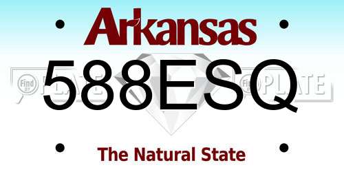 588ESQ Arkansas License Plate