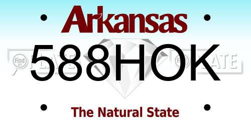 588HOK Arkansas License Plate