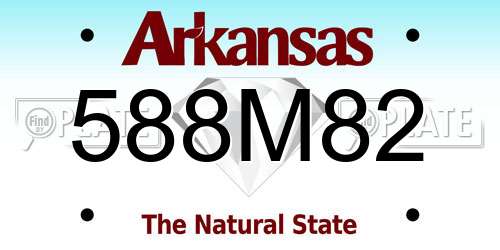 588M82 Arkansas License Plate