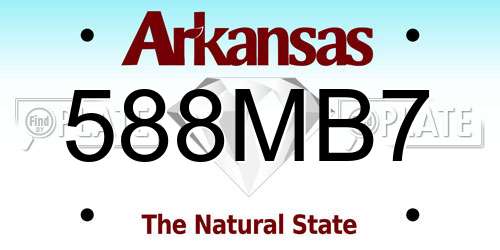 588MB7 Arkansas License Plate