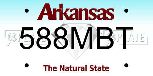 588MBT Arkansas License Plate