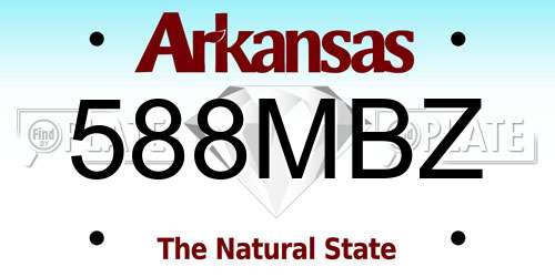 588MBZ Arkansas License Plate
