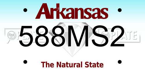 588MS2 Arkansas License Plate