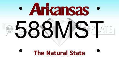 588MST Arkansas License Plate