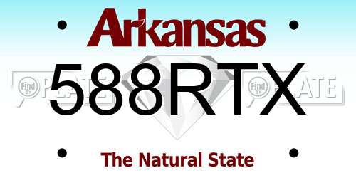 588RTX Arkansas License Plate