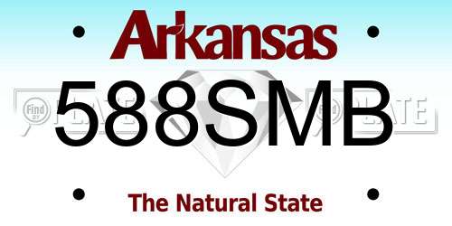 588SMB Arkansas License Plate