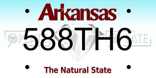 588TH6 Arkansas License Plate
