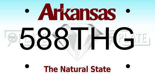588THG Arkansas License Plate