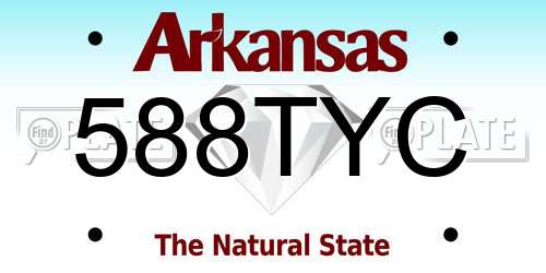 588TYC Arkansas License Plate