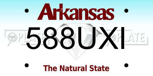 588UXI Arkansas License Plate